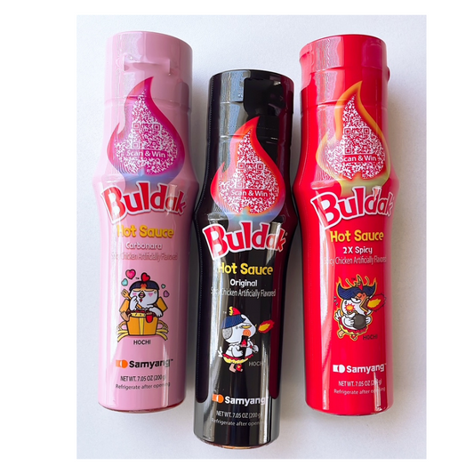 BULDAK Hot Sauce 3 flavor Set [Original, Carbonara, 2x Spicy]